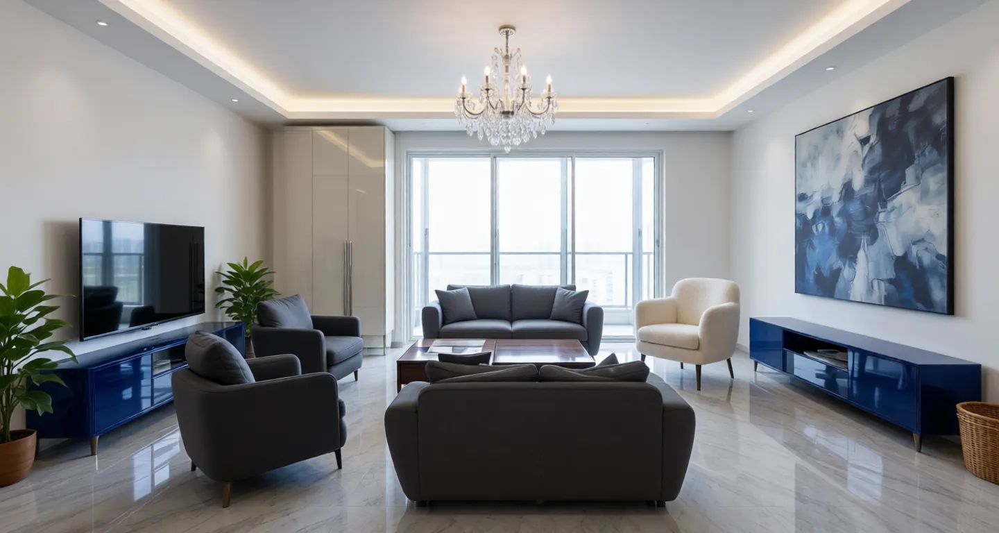Room type: livingroom Apartment for rent in Guangzhou - Nansha Jinmao Bay - Photo 1