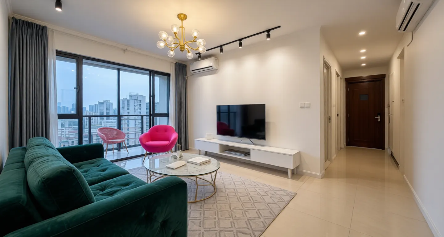 Room type: livingroom Apartment for rent in Guangzhou - Phase II Relocation of Xian Village - Photo 1