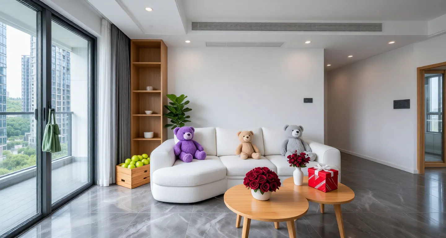 Room type: livingroom Apartment for rent in Huzhou - Angel Town - Shallow Mountain Bright Moon - Photo 1