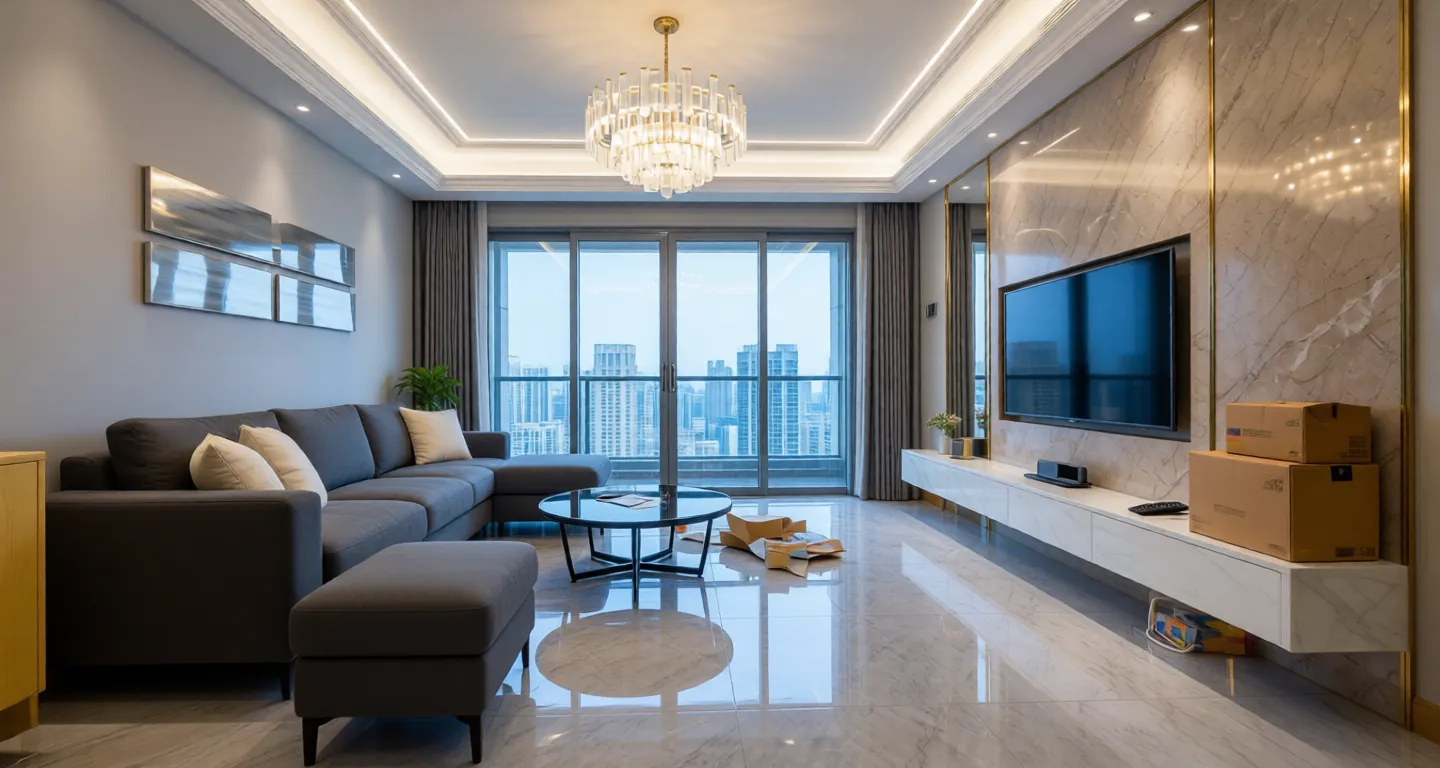 Room type: livingroom Apartment for rent in Nanjing - Zhenrong Riverside Purple Palace - Photo 1
