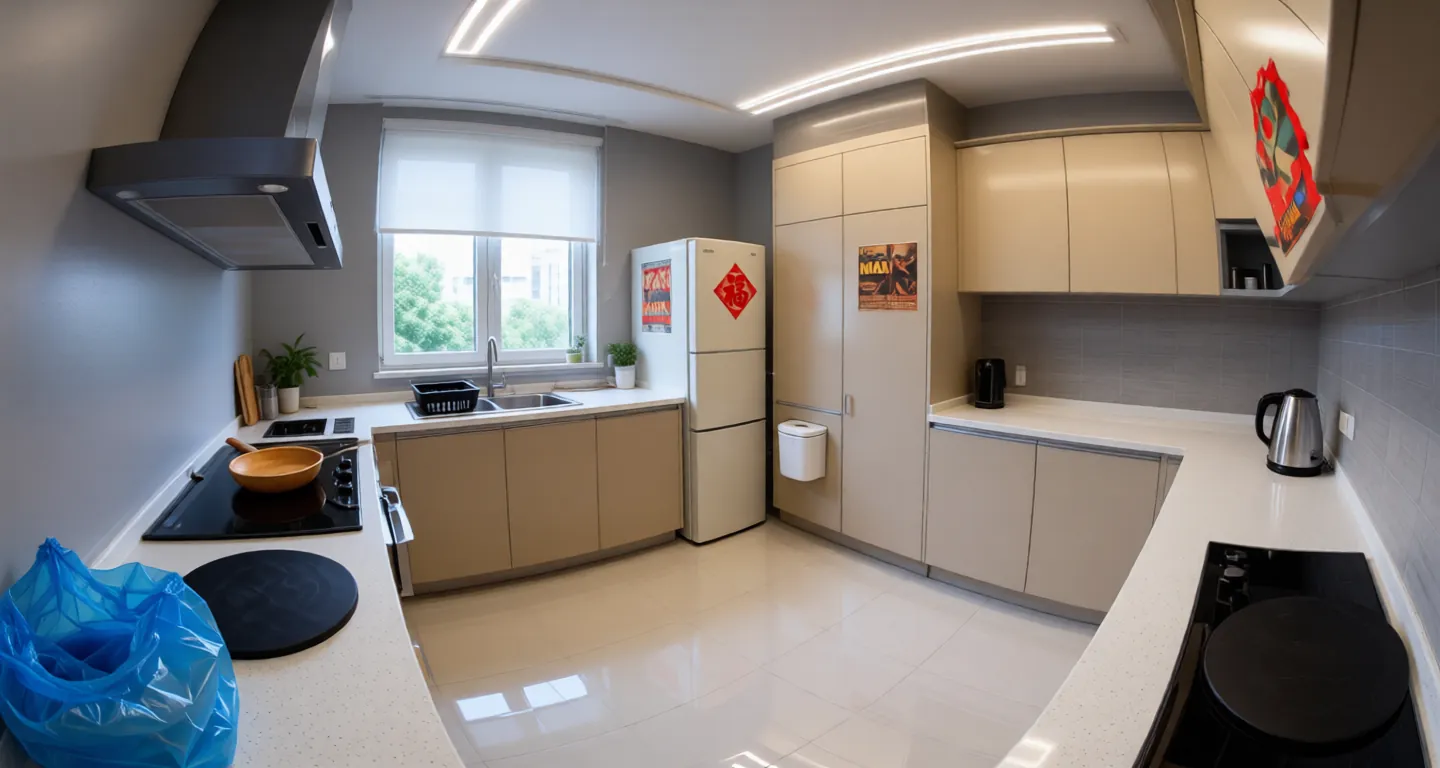 Room type: kitchen Apartment for rent in Shanghai - Leshan Ba Jiu Village - Photo 1