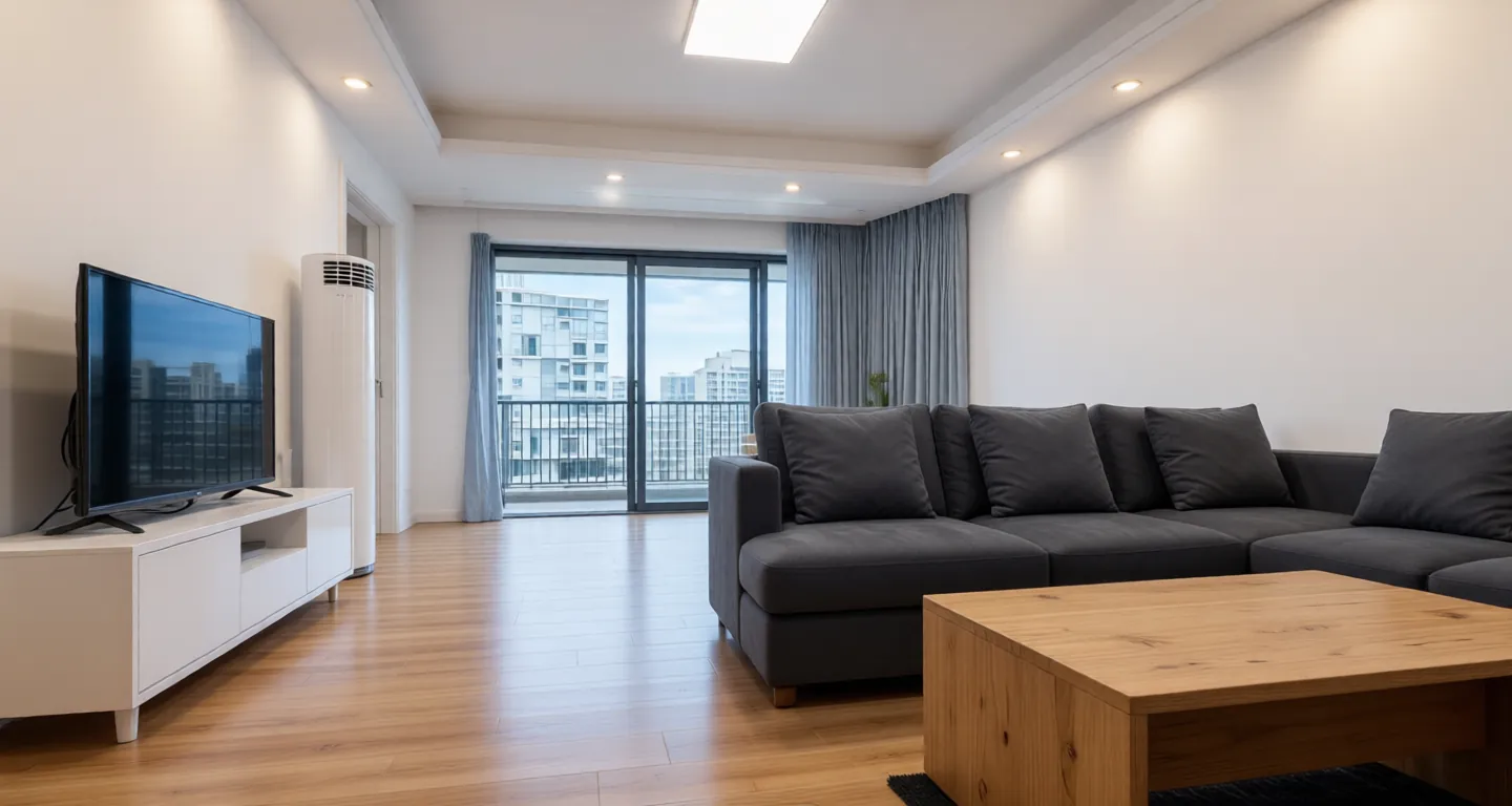 Wuhan expat housing - Furnished apartment: BaRuijing Central Living Area Phase VI