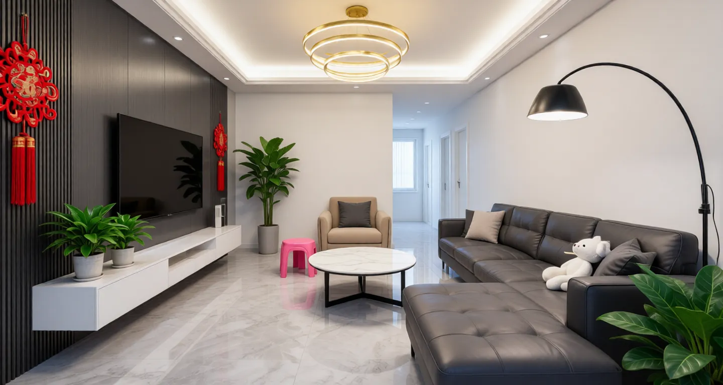 Room type: livingroom Apartment for rent in Xian - Baoyi Gongyuan Yin - Photo 1